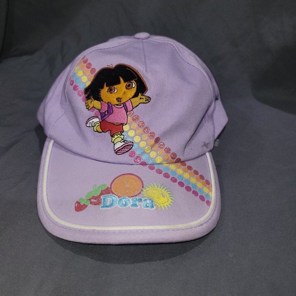 Vtg 2008 Dora The Explorer Hat Kids Girls Cap Adjustable Baseball Embroidered